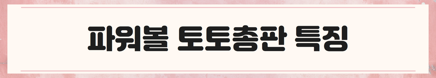 파워볼 토토총판 특징